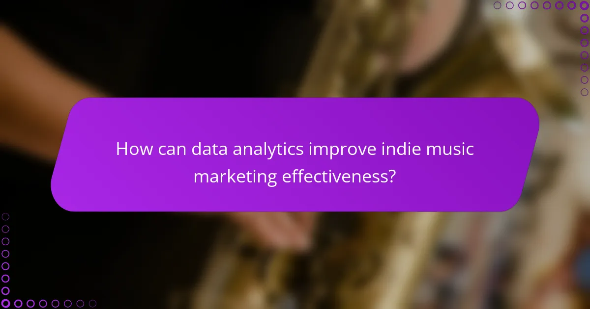 How can data analytics improve indie music marketing effectiveness?