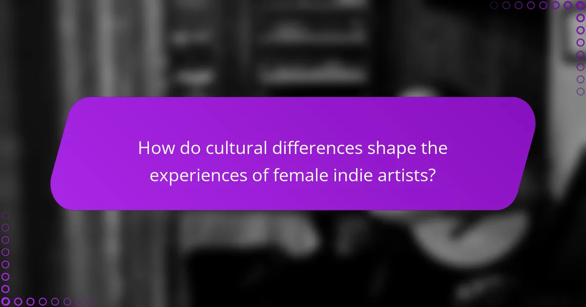 How do cultural differences shape the experiences of female indie artists?