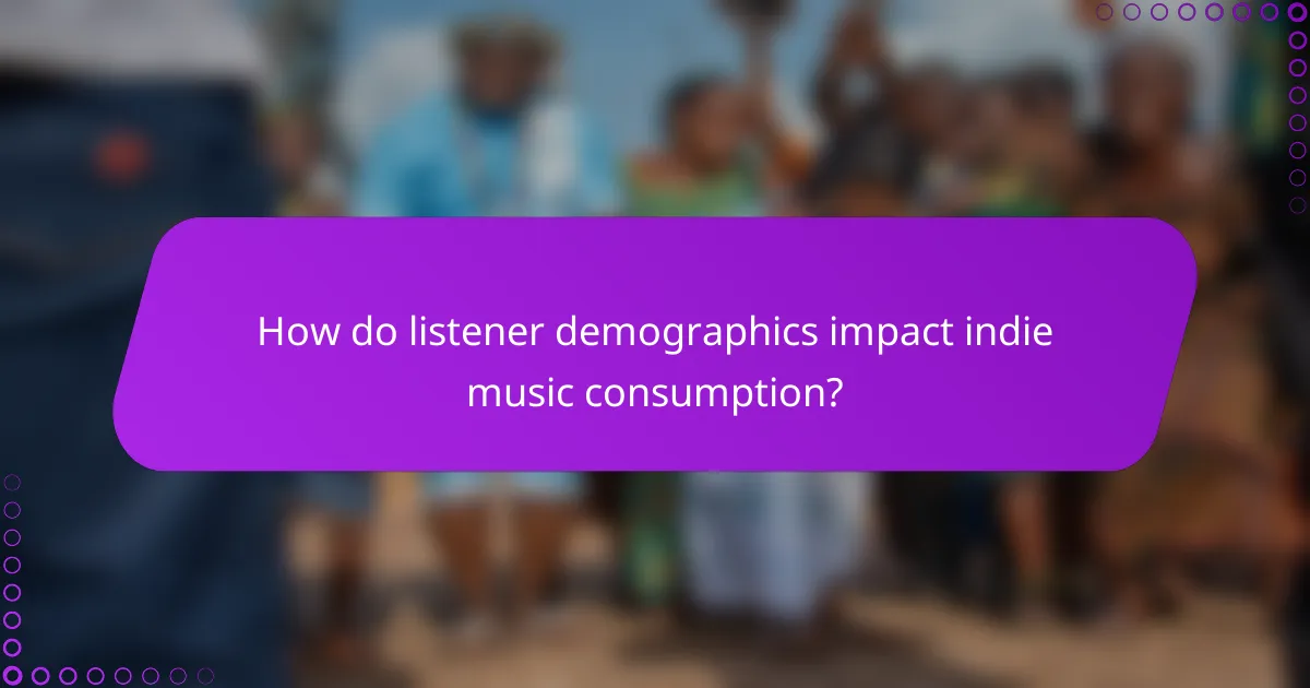 How do listener demographics impact indie music consumption?