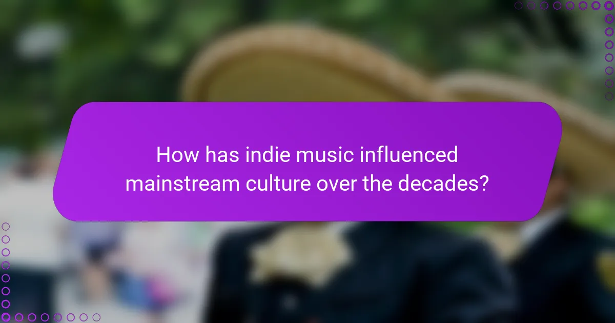 How has indie music influenced mainstream culture over the decades?