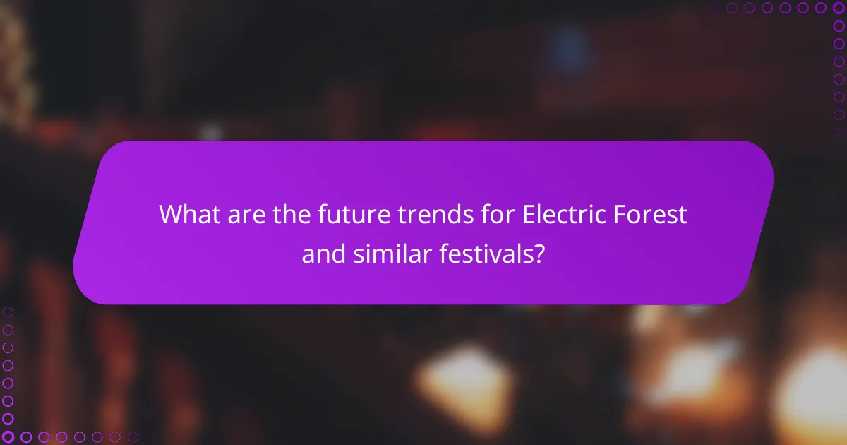 What are the future trends for Electric Forest and similar festivals?