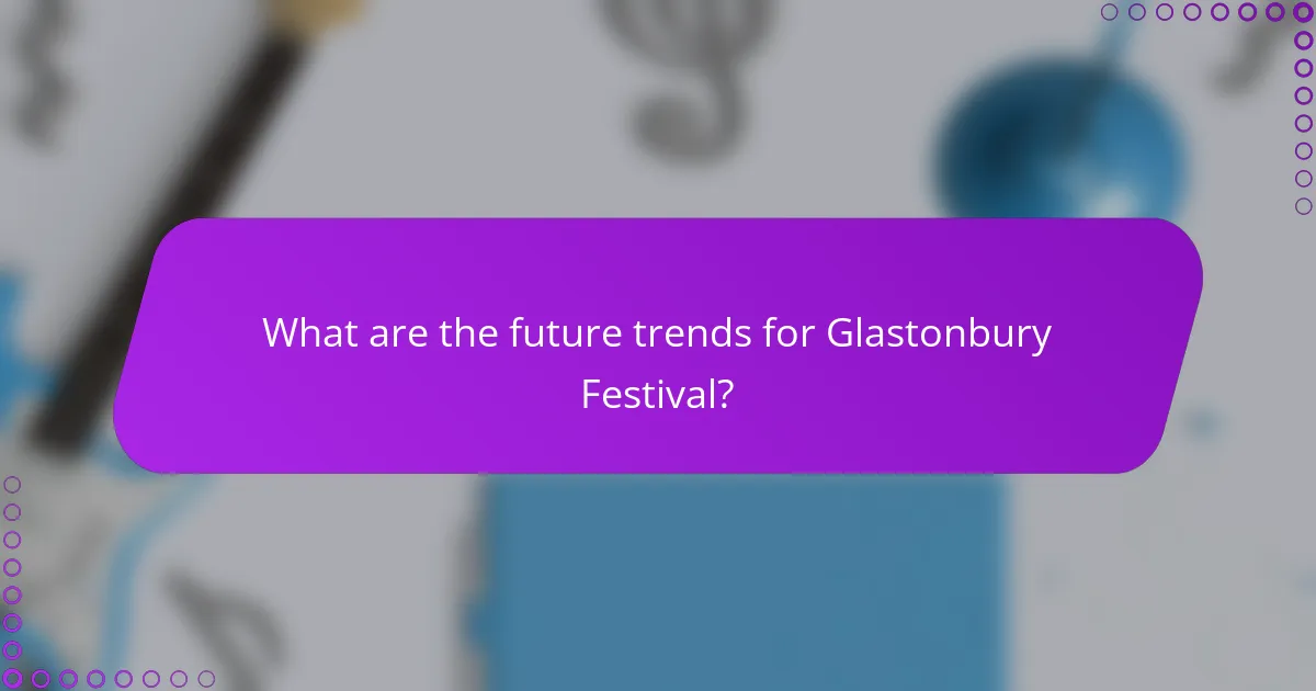 What are the future trends for Glastonbury Festival?