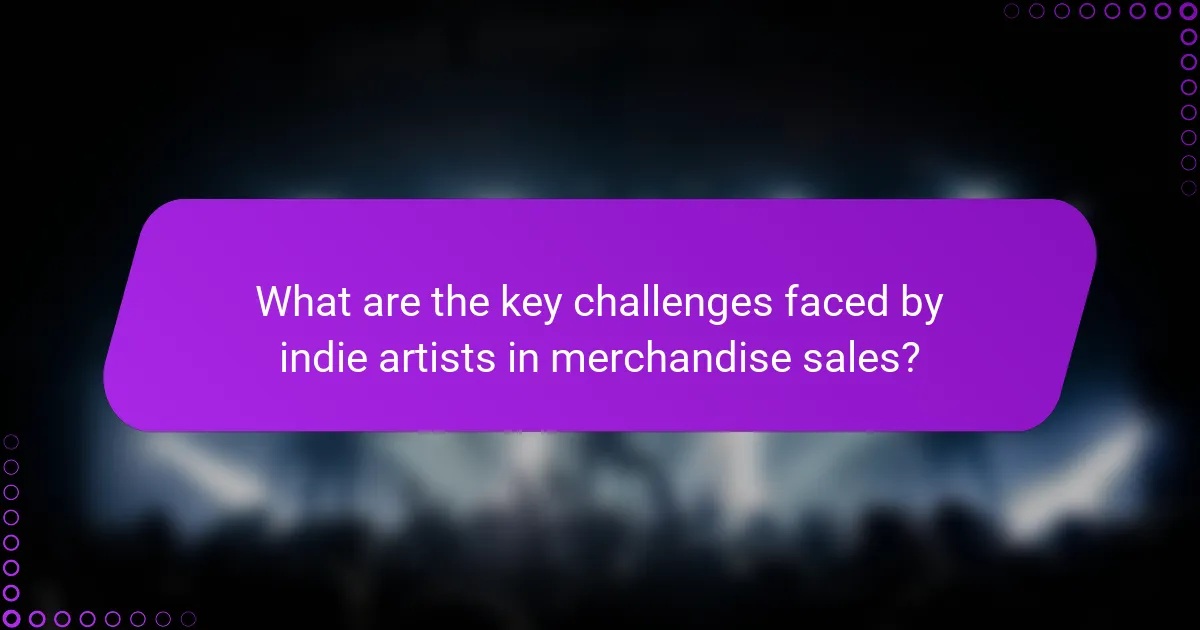 What are the key challenges faced by indie artists in merchandise sales?