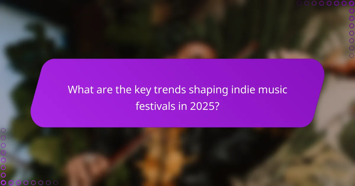 What are the key trends shaping indie music festivals in 2025?