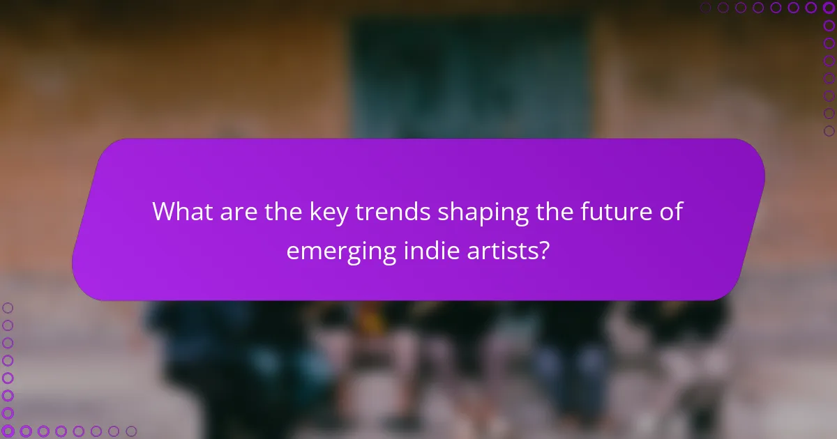 What are the key trends shaping the future of emerging indie artists?