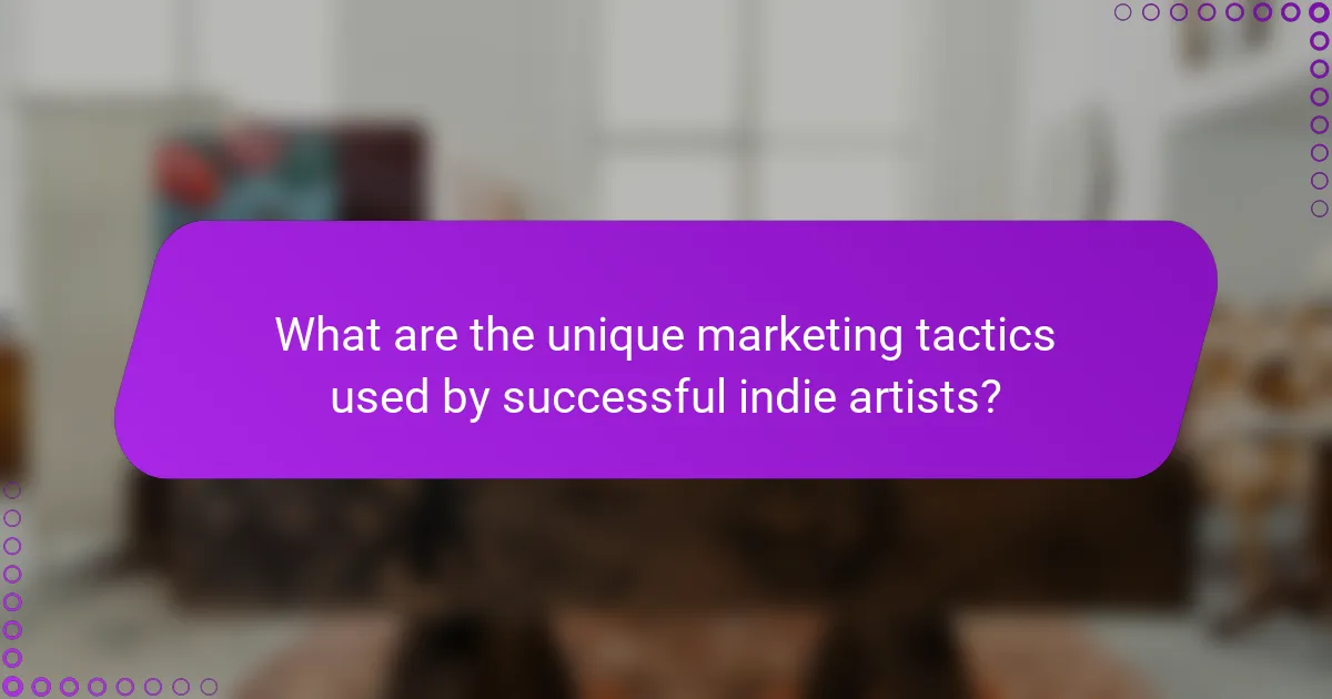 What are the unique marketing tactics used by successful indie artists?