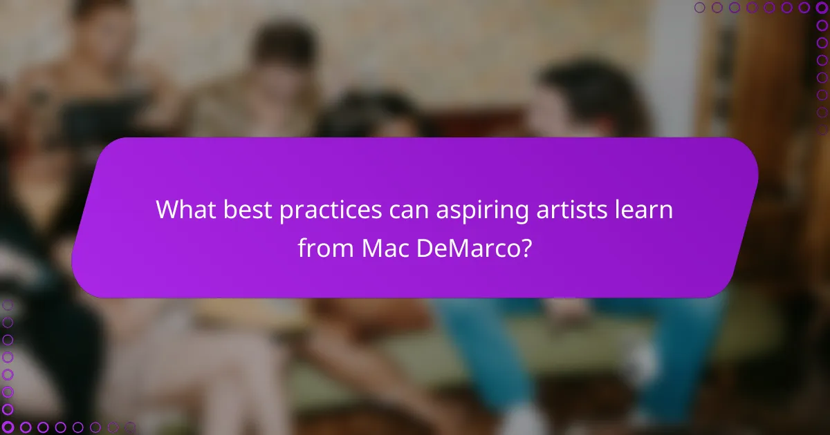 What best practices can aspiring artists learn from Mac DeMarco?