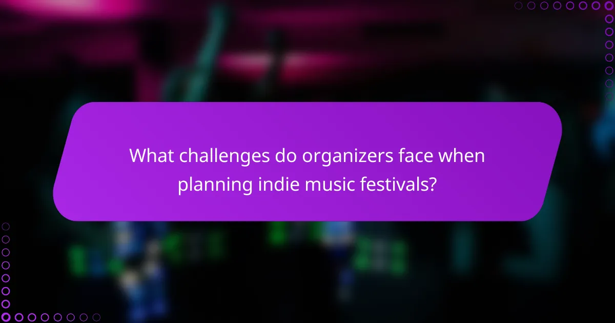What challenges do organizers face when planning indie music festivals?