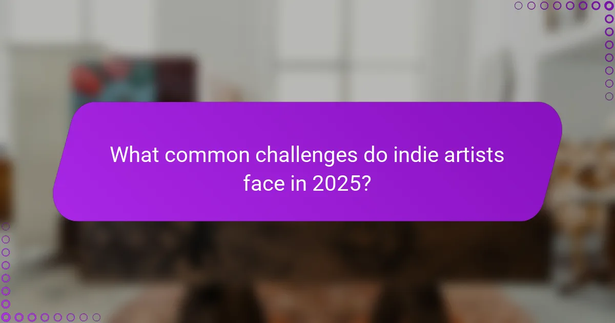 What common challenges do indie artists face in 2025?