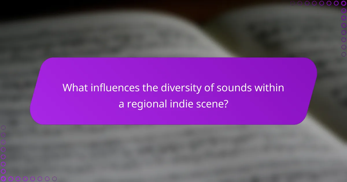 What influences the diversity of sounds within a regional indie scene?