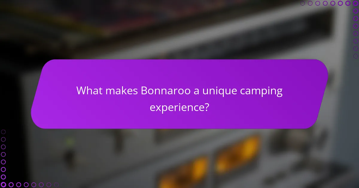 What makes Bonnaroo a unique camping experience?