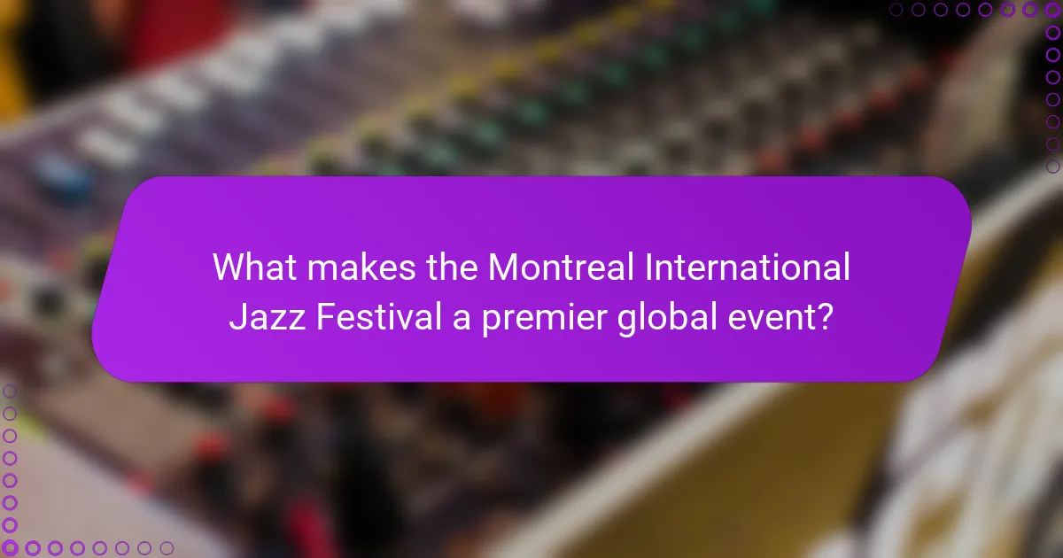 What makes the Montreal International Jazz Festival a premier global event?