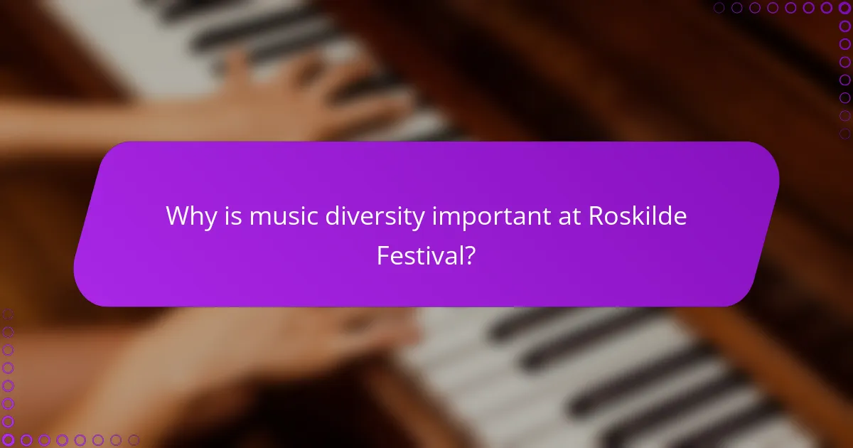 Why is music diversity important at Roskilde Festival?
